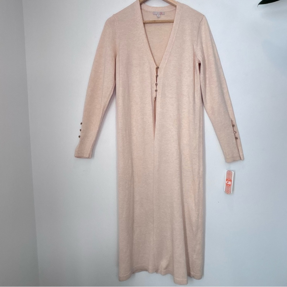 Gb Gianni Bini Minimalist Neutral Duster Sweater Cardigan Size Medium NEW f86